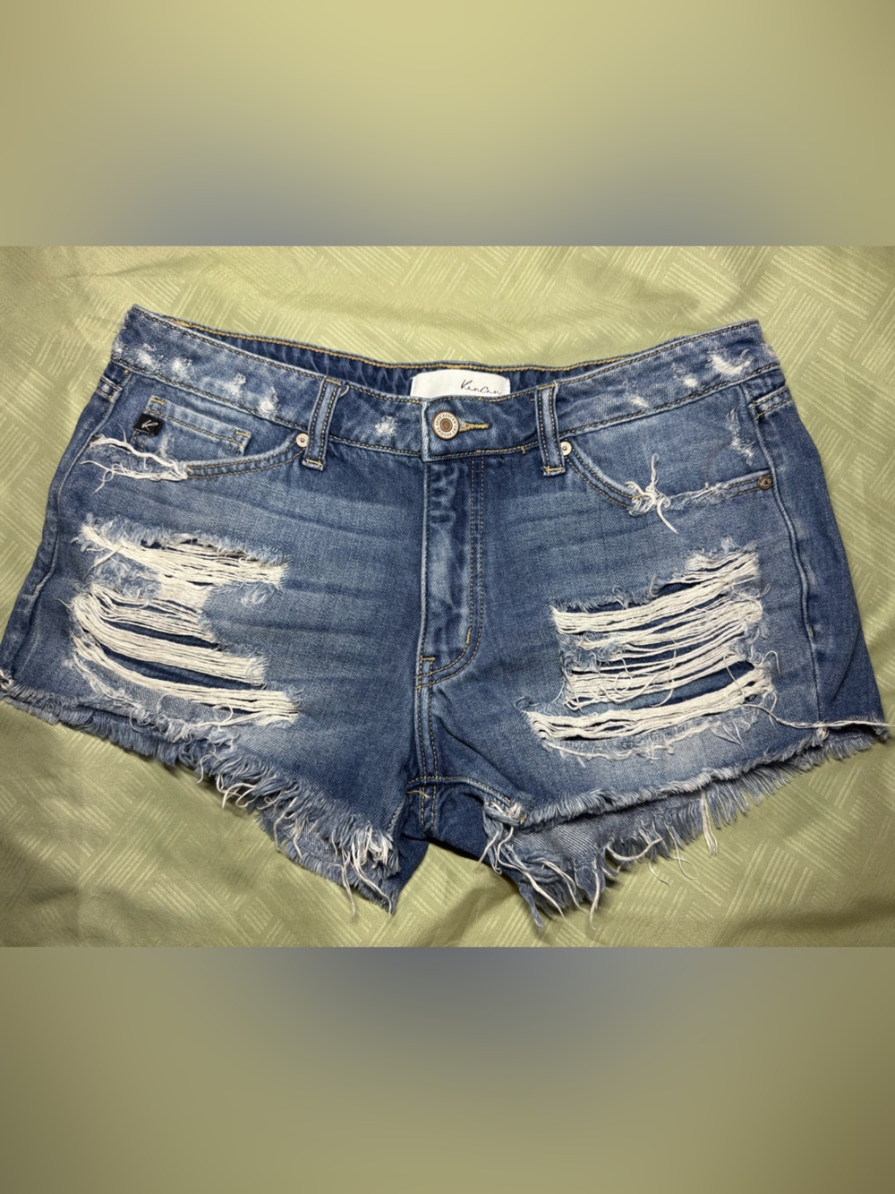 KanCan Distressed Light Blue Denim Jean Shorts